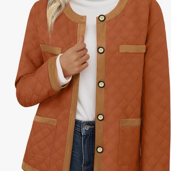 Bebonnie Jackets & Blazers - Women's Diamond Quilted Jacket in Pumpkin/Orange color way